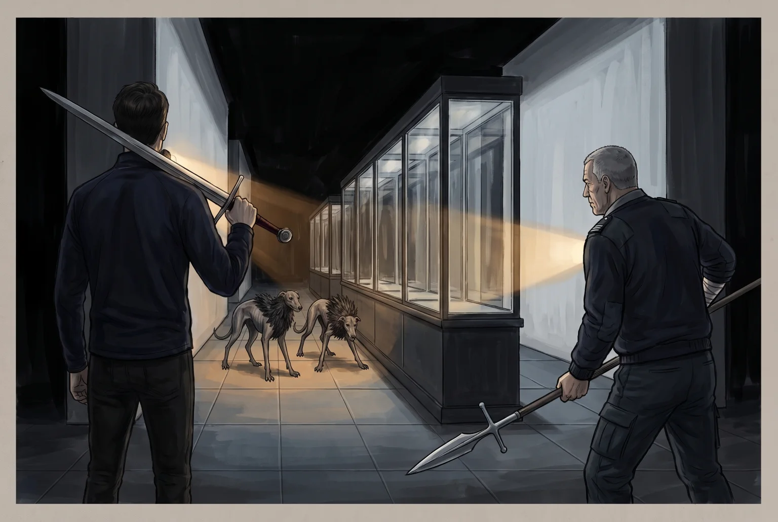 The armoury by phone-torch — two of forty